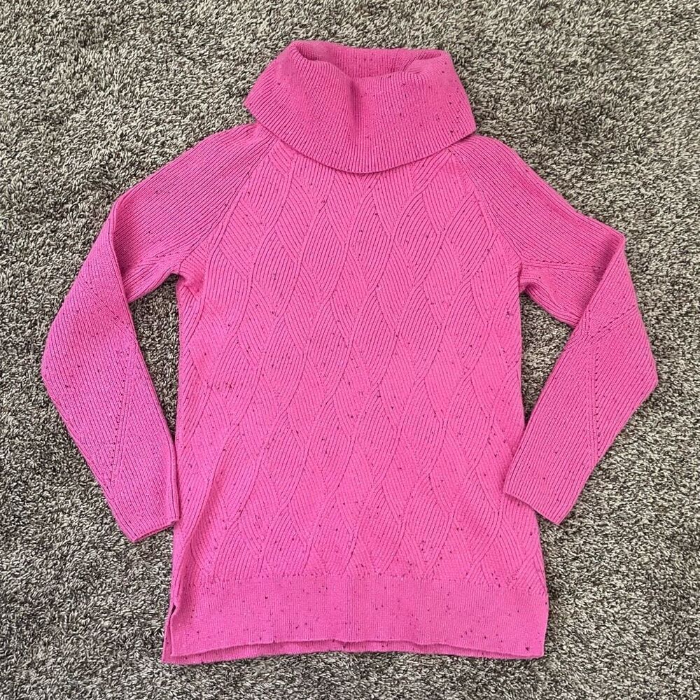 Talbots pink flecked turtleneck sweater women’s size Small
